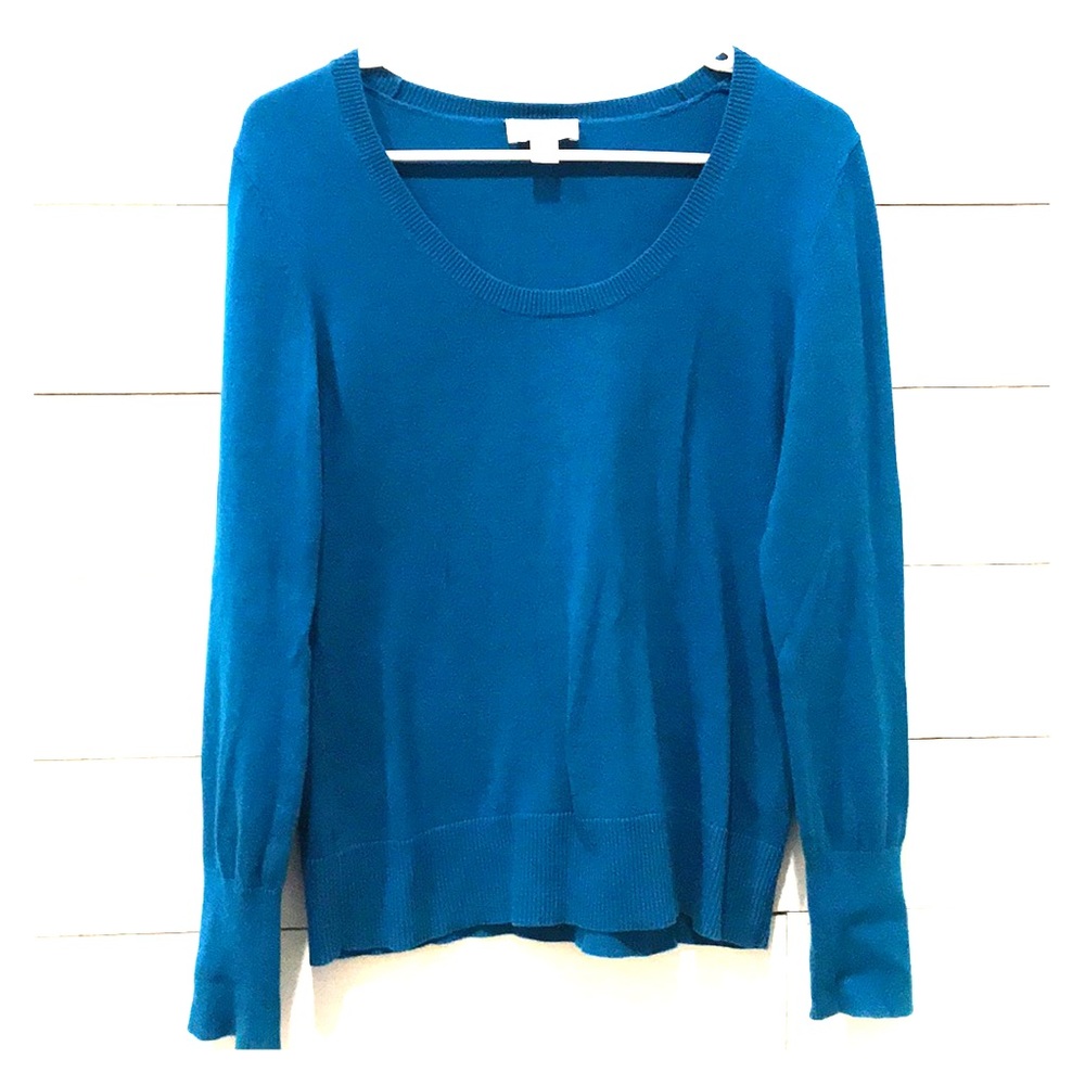 Ann Taylor Loft, teal blue sweater, size med